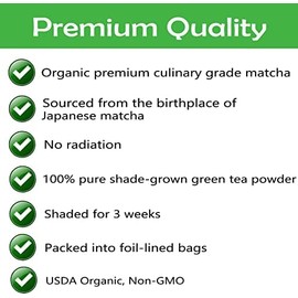 CAMEL Polvo de té verde Matcha orgánico certificado Matcha Premium de grado culinario 4 oz First Harvest Pure Matcha Powder Sin azúcar Horneado Latte