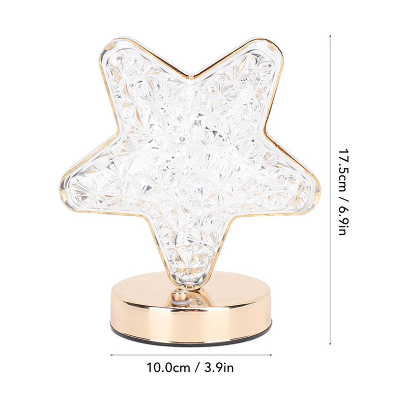 Star Bedside Table Lamp Cordless Rechargeable 3 Color Stepless Dimmable