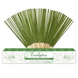 Organic-Natural-Non-Toxic-Eucalyptus-Incense-Sticks (86 Agarbatti Sticks) | 75 Minutes Long Lasting Burn for Positive Vibes, Relaxation, Aromatherapy, Air Purification, Meditation, Protection