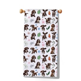 WSNANG Funny Springer Dog Lovers Gifts English Springer Spaniel Kitchen Towel Springer Spaniel Pet Dish Towel (Spaniel Towel CA)