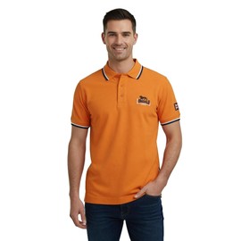 Lonsdale Polo Uomo Manica Corta Cotone Piquet - Polo Uomo Sportiva (26057 Orange, XL)