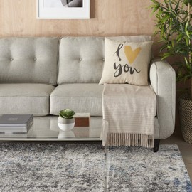 Kathy Ireland Home Pillow I Love You Natural 18" X 18" Throw Pillow