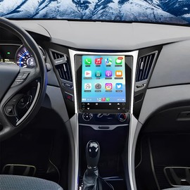 9.7" 4G+64G Android 14 Double Din Car Stereo for Hyundai Sonata 2011-2015 HD Touchscreen Car Radio Receiver Head Unit w/Wireless Carplay and Android Auto GPS Navi Bluetooth WiFi FM AHD Backup Camera