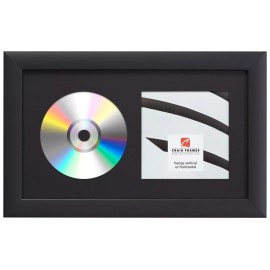 Craig Frames Complete 7x12 CD Display Black Frame with Glass and Matting - White