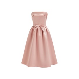CIDER Party Dress Strapless Bowknot Midi Women Cocktail Elegant Formal Gown Middle Waist Dresses Pink