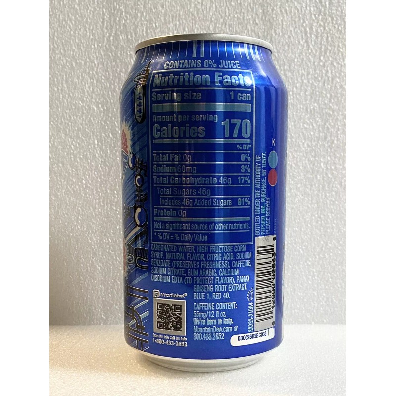 Mountain Dew One (1) Full Can Mtn Dew VOLTAGE 12