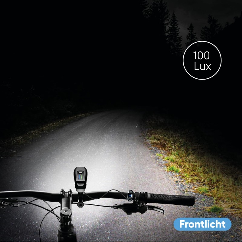 FISCHER Bicycle LED Front Light 100 Lux High Beam Sensor
