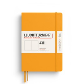 LEUCHTTURM1917 372924 Notebook 411 Medium (A5), Hardcover, 411 Numbered Pages, Rising Sun, Blank, More Thoughts, More Ideas, More Memories, More Pages
