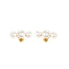 Misaki Cute Triple Pearl Shoe Clip, One-Touch Attachment, 2 Pieces,