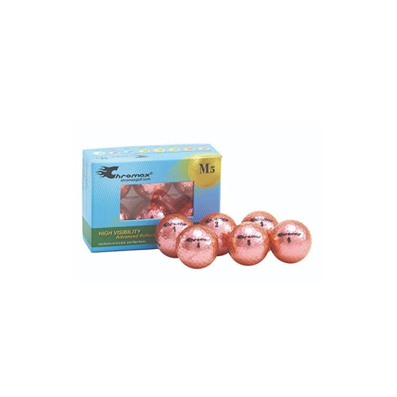 Chromax M5pink6p Metallic Colored Golf Balls (Pack of 6), Pink