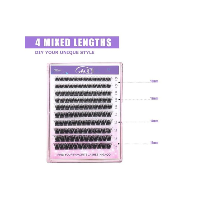 GAQQI 래쉬 클러스터, 속눈썹 클러스터 120PCS C 컬 개별 래쉬,