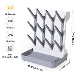 Dersyer Space Saving Vertical Bottle Drying Rack, Large Countertop Baby Bottle Drying Rack Holder for Baby Bottles and Pump Parts, Blue