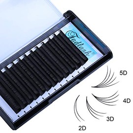 FADLASH Volume Lash Extensions, DD Curl 16mm Easy Fan Volume Lashes 0.07mm Rapid Blooming Eyelash Extensions 4D 5D 6D 7D 8D 10D Automatic Fan Eyelashes by FADLASH