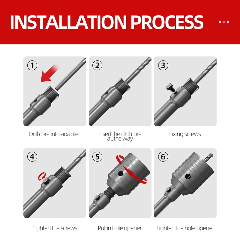 HUHAO Concrete Hole Saw 3-1/3 inch(85mm) with 330mm SDS Plus