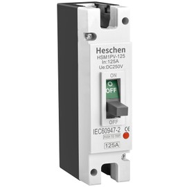 Heschen DC Circuit Breaker MCCB HSM1PV-125 1 Pin DC250V 125A Photovoltaic Circuit Breaker for PV Solar System Solar Panels Power System