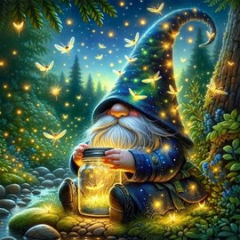 Diamond Painting Kits for Adults Gnomes, 5D Gnome Diamond Art Kits for Adults Beginners, DIY Gnome Full Round Dots Drill Gem Art Kit for Gift Home Wall Decor 14 x 14 Inch