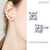 EPVOA Silver Cubic Zirconia Stud Earrings Set, Small Hypoallergenic Cartilage