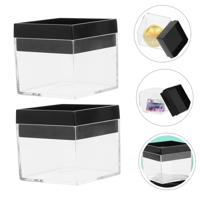 Operitacx Plastic Mineral Specimen Display Case 12pcs Storage Boxes Easy