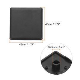 MECCANIXITY 50Pcs Standard Plastic Square Aluminum Extrusion End Cap Black Hole Dia 10.5mm 45x45mm for Trolley, Fish Tank Rack, Storage Rack