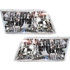 For Ford Crown Victoria Headlight Assembly 1998-2011 Pair Driver and Passenger Side DOT Certified For FO2502200 + FO2503200
