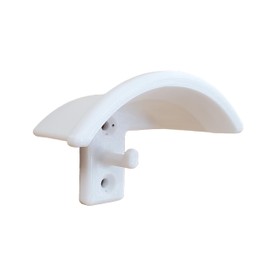 Motoka Design [For Rental/Plaster Walls] Wall Mounted Vertical Helmet Hanger Helmet Holder Prevents Shape Shape, White/White