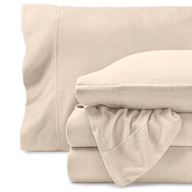 Bare Home Super Soft Fleece Sheet Set - King Size - Extra Plush Polar Fleece, No-Pilling Bed Sheets - All Season Cozy Warmth (King, Sand)