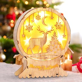 Seasboes LED Christmas Lighting Made of Wood, LED Christmas Star Lighting, Christmas Decoration Indoor, LED Christmas Decoration Wood, Christmas Decoration for Christmas Decoration Indoor (Elk)