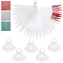 300 Pcs Nail Swatch Sticks with Ring, Stiletto Nail Polish Color Sample Sticks Display