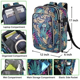 HXLGMD Personal Item Travel Backpack for Women Men, Flight Approved Carry On Backpack Underseat Luggage Backpack with Many Pockets Weekender Daypack for College Business Outdoors