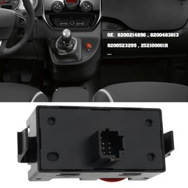 ECSiNG Car Hazard Warning Light Switch 6-pin 8200214896 8200483813 8200523299 Compatible with Renault Kangoo