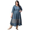 Yash Gallery Rayón Buta Print Anarkali Kurta para mujer, Azul.,