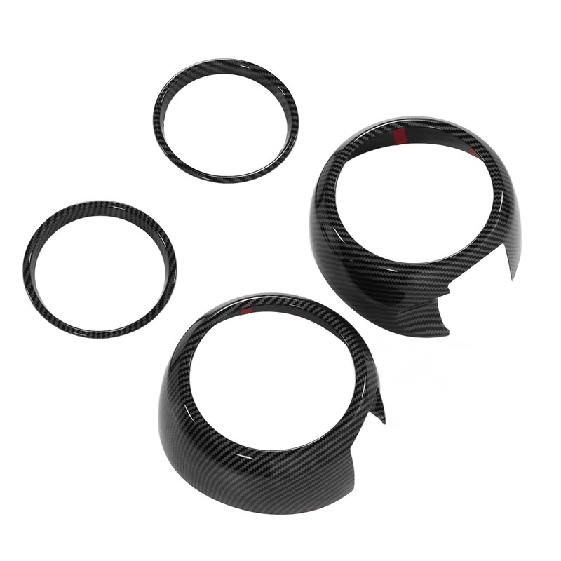 4pcs Carbon Fiber Style Door Midrange Speaker Cover Trims for