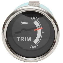 Veethree Boat Trim Gauge 67365F | 2 Inch Black Sterling Evinrude
