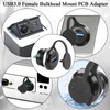 QIANRENON 5Gbps USB3.0 Threaded Fixed Mount DIP Connector USB3.0 Female