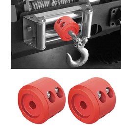 2pcs Winch Stopper,Winch Cable Hook Stopper,Winch Cable Stopper Rubber Winch Stopper,Car Accessories Winch Rope Bump Shock Saver Dampener Absorbent Stopper,Winch Stopper (Red)