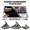 Rustark 490Pcs #6#8#10 Black Wood Screws Assortment Kit, Pan Head&Flat