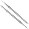 Beavorty 2pcs Stainless Steel Cuticle Pusher Nail Cleaner Remover Cutter