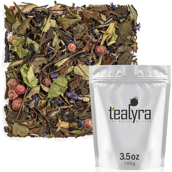 Tealyra - White Champagne - White Loose Leaf Tea - High level of Antioxidants - Natural - Healthy Tea - Hot and Iced Tea - Caffeine Level Low - 100g (3.5-ounce)