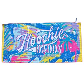 Combat Iron Apparel Microfiber Beach Towel - Fast Drying, Sand-Free Super Absorbent, 3’ x 5’ with Mesh Bag, Ultra Compact (Hoochie Daddy Summertime)