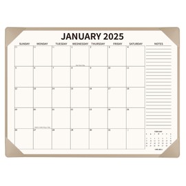 YIBUKIU Desk Calendar 2025-2026 with Desktop Mat, 22x17 inch Large Desk Pad Calendar 18 Months Runs from 2025 to June 2026, Big Desk Blotter Calendar for Home Office and School, Apricot