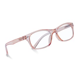 In Style Eyes Seymore Retro Bifocal Reading Glasses - Bifocal Readers for Women and Men, Non-progressive, Adaptive Spring Hinges - Clear Rose, 1.75x