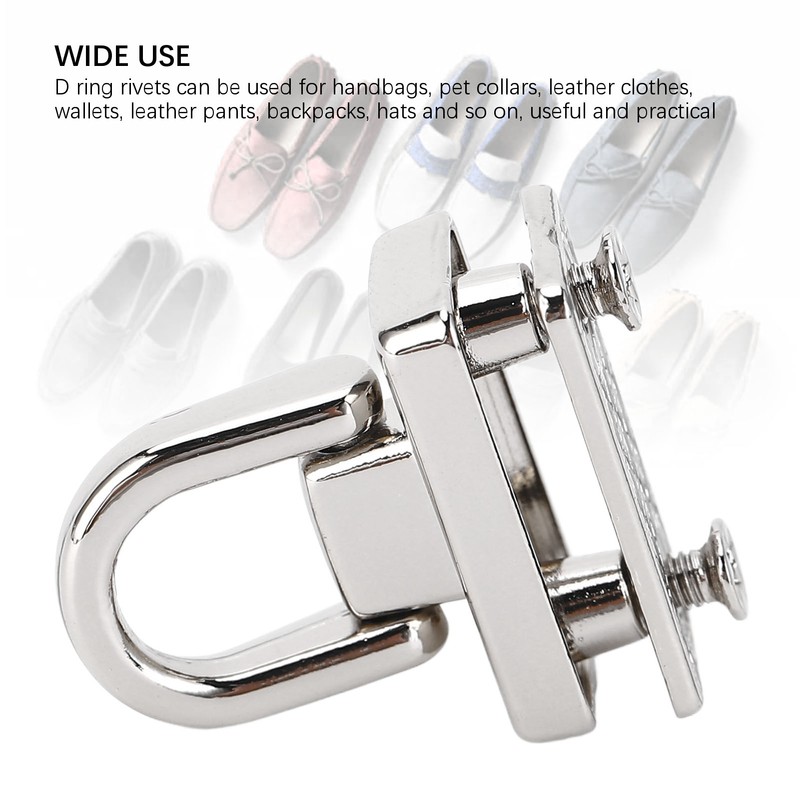 20Pcs D Ring Rivets 360 Rotatable Studs with Screw for