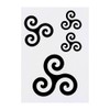 4 x 'Triskelion Symbol' Temporary Tattoos - Water Resistant, Skin-Safe,