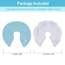 Breast Therapy Ice Packs with Soft Covers, Hot and Cold Breast Pads,Reusable Hot Cold Breast Gel Packs, Breastfeeding Essentials for Moms, 2 Pack