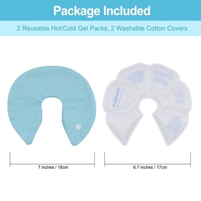 Breast Therapy Ice Packs with Soft Covers, Hot and Cold