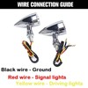 2pcs Chrome 15 LED Motorcycle Stop Brake Running Turn Signal