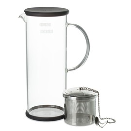 FORLIFE LUCENT Glass Iced Tea Jug with Capsule Infuser, 48-Ounce, Charcoal