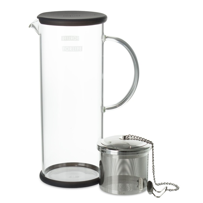 FORLIFE LUCENT Glass Iced Tea Jug with Capsule Infuser, 48-Ounce,