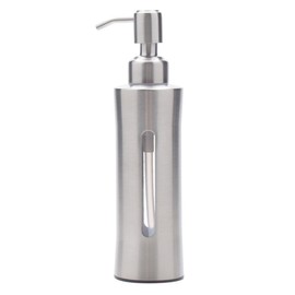 Minkissy Stainless Steel Lotion Dispenser Refillable Pump Bottle for Hand Soap Body Wash Shampoo Conditioner Silver Container for Kitchen Bathroom Use