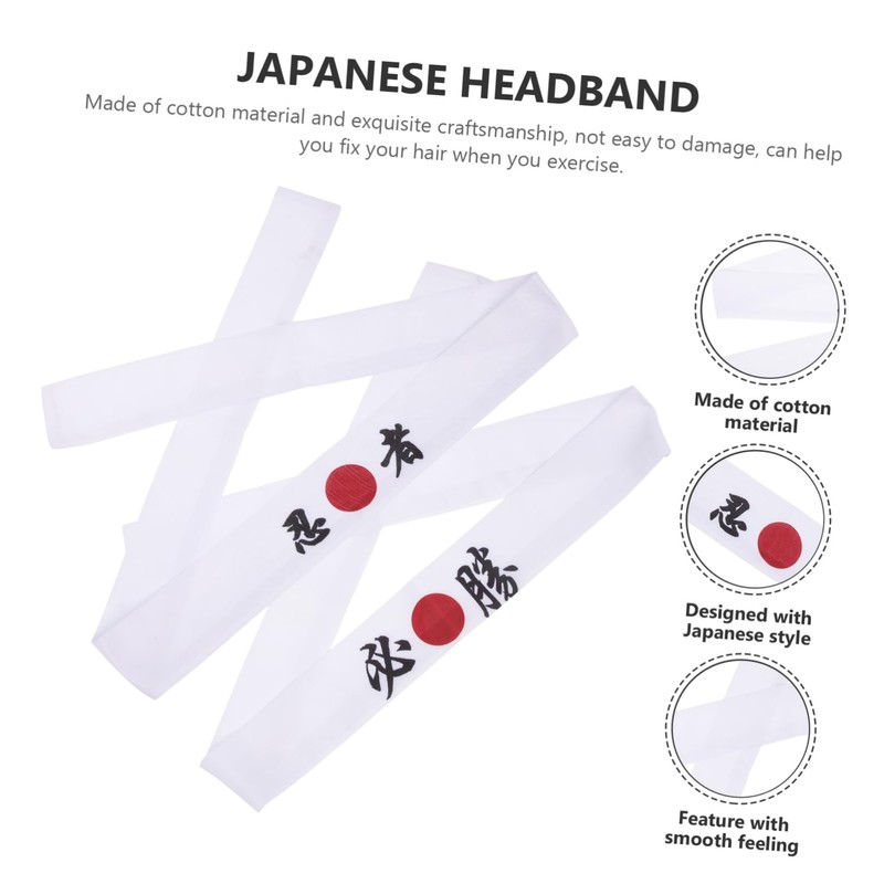 jojofuny 10pcs Reusable Japanese Karate Headband Breathable Chef Accessories for